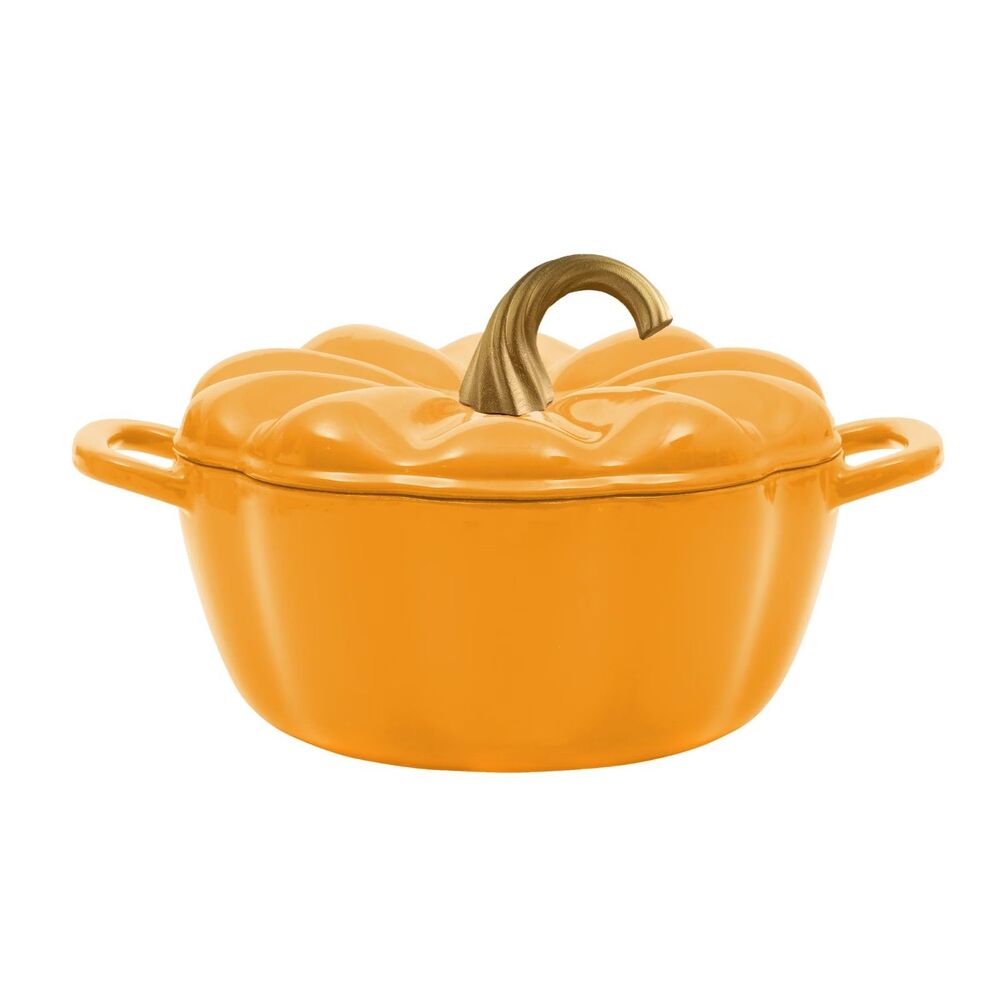 Pioneer Woman Pumpkin Enameled Cast Iron Dutch Oven Ocre Fall Thanksgiving